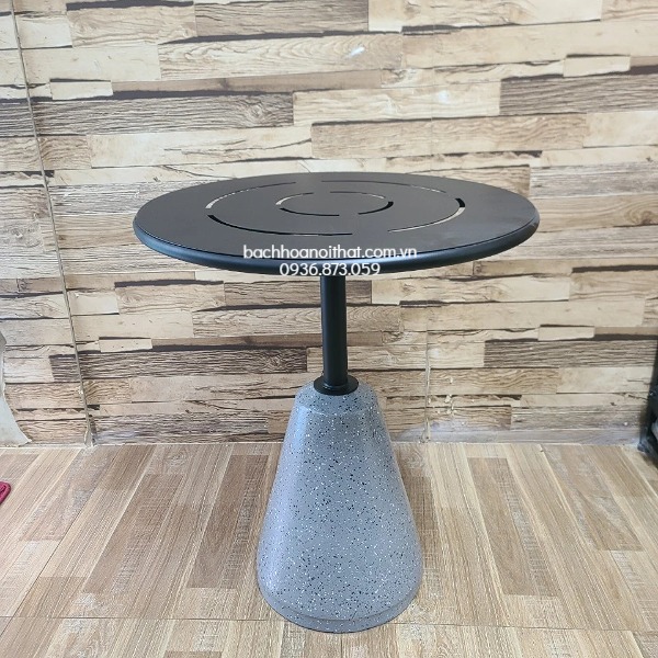 Bàn Cà Phê Chân Đá Mài Mặt Sắt - BCF75