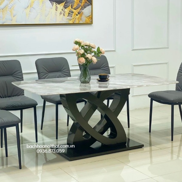 BÀN ĂN MẶT ĐÁ BẠCH NGỌC CAO CẤP - BAMD147