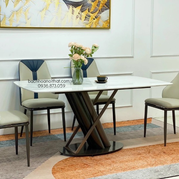 BÀN ĂN MẶT ĐÁ CERAMIC CAO CẤP HIỆN ĐẠI