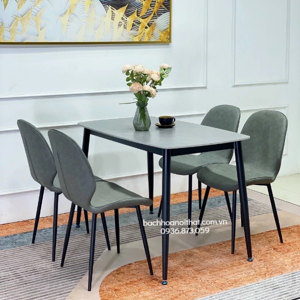 BỘ BÀN ĂN 4 GHẾ NORDIC CHÂN CÔN - BBA45
