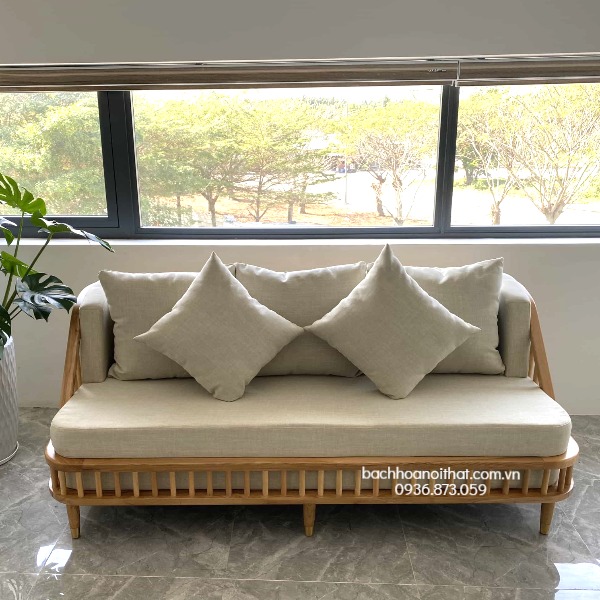 GHẾ SOFA KBH ĐÔI KHUNG GỖ ASH - SFG12