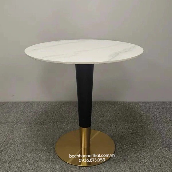 BÀN CAFE CHÂN MẠ VÀNG MẶT ĐÁ - BCF50