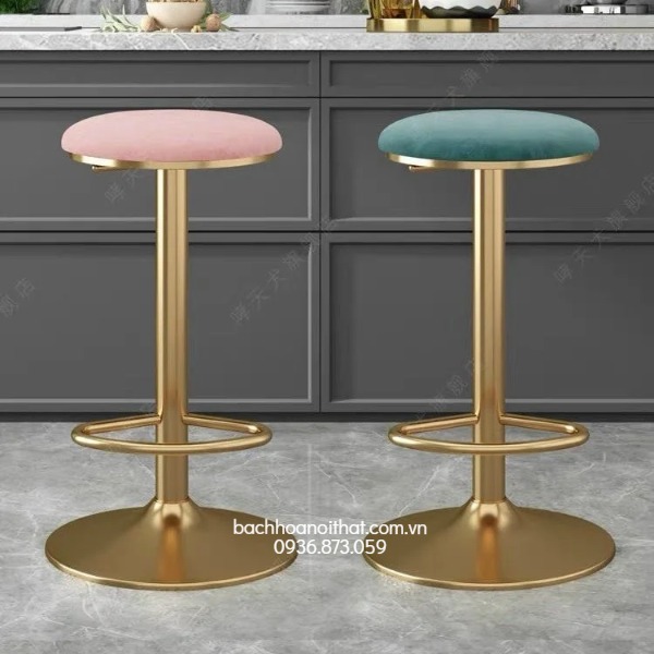 GHẾ BAR ĐÔN TRÒN CHÂN SƠN VÀNG - BAR31
