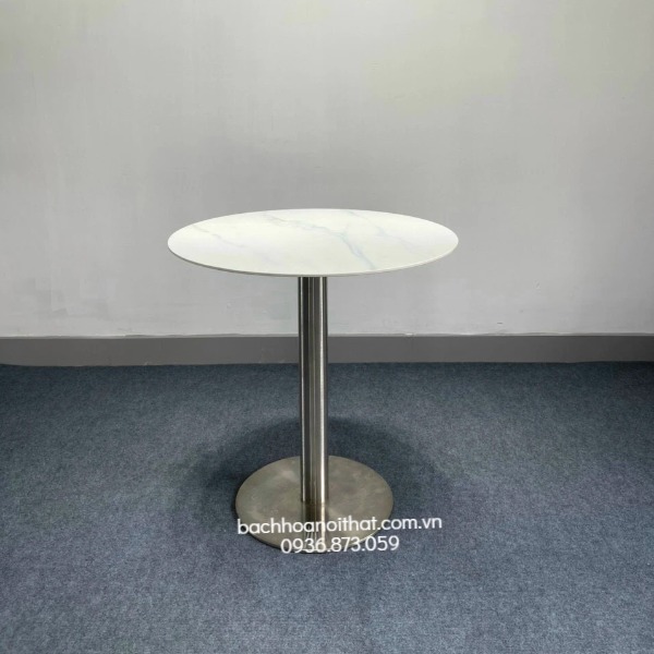BÀN CAFE CHÂN INOX XƯỚC MẶT ĐÁ CERAMIC - BCF56