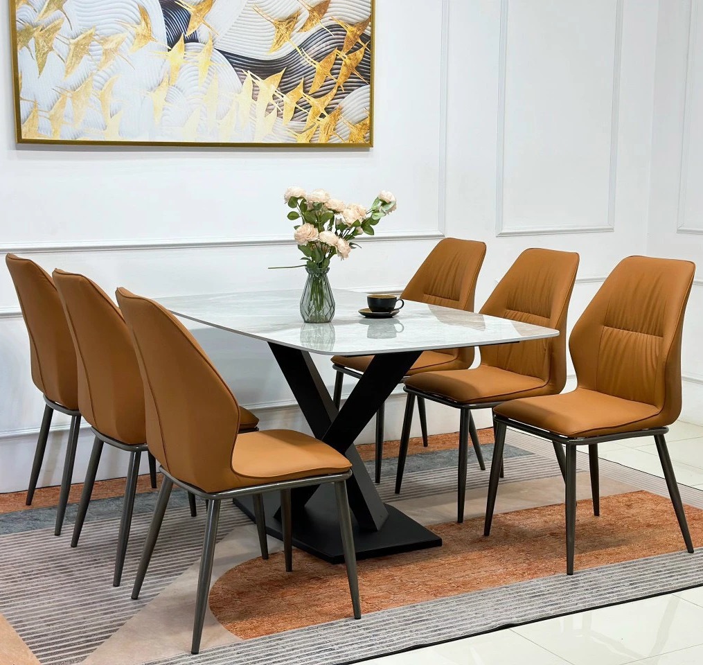 Bộ Bàn Ăn Chữ X 6 Ghế Kevin-BBA48