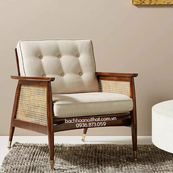 GHẾ SOFA ĐƠN NADIA ĐAN MÂY GỖ ASH - SFG44