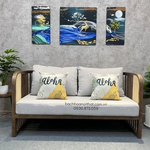 GHẾ SOFA MÂY RUSTIC ĐÔI PHONG CÁCH INDOCHINE - SFG43