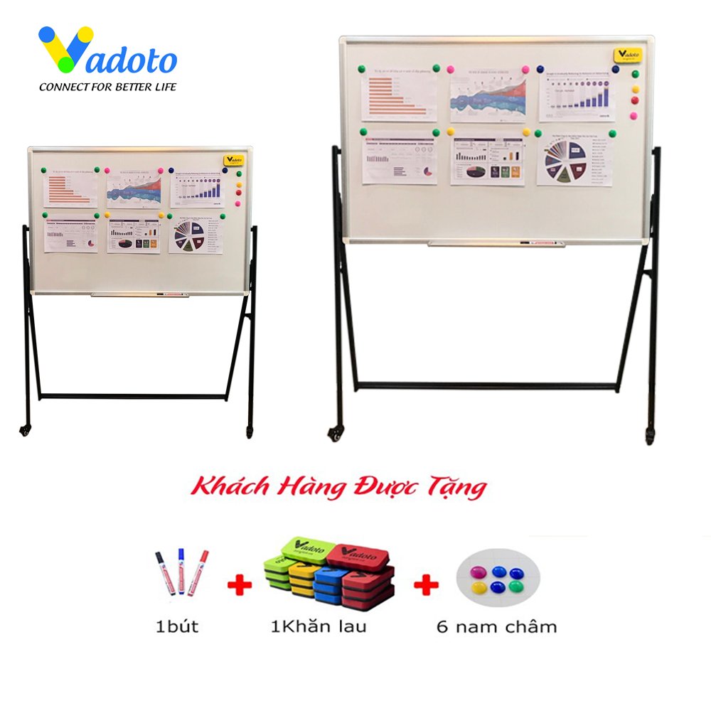 Bảng Từ Trắng Chân Đẩy Gấp Xếp Gọn Vadoto Dynamic (D1-T1-02D)
