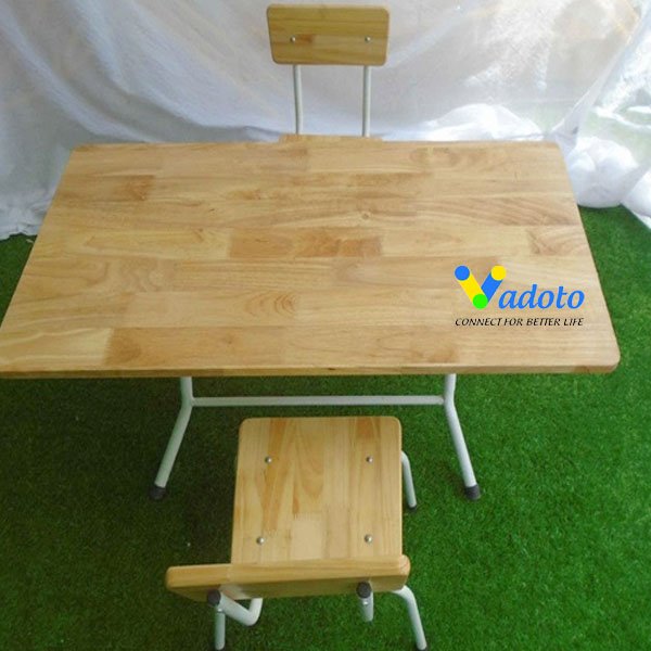 Bàn Ghế Gỗ Cao Su Chân Gấp