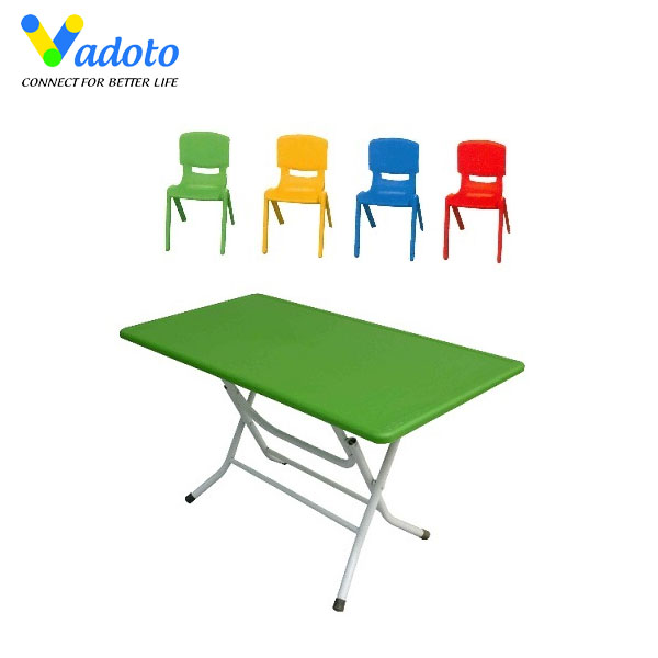 Bàn Nhựa Đúc 2 Lớp Chân Sắt