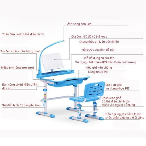 Combo Bàn Ghế Chống Cận Dành Cho Bạn Nam VDTQ8 PLUS