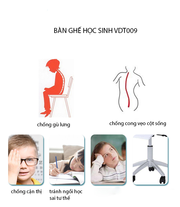 Bàn Ghế Học Sinh Hiện Đại VDT2020-009