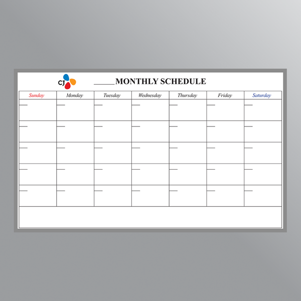 Bảng kế hoạch tháng tại văn phòng