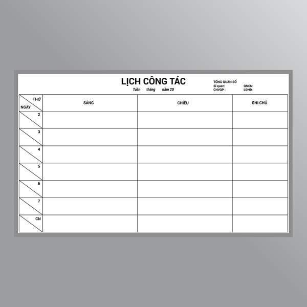Bảng công tác tuần