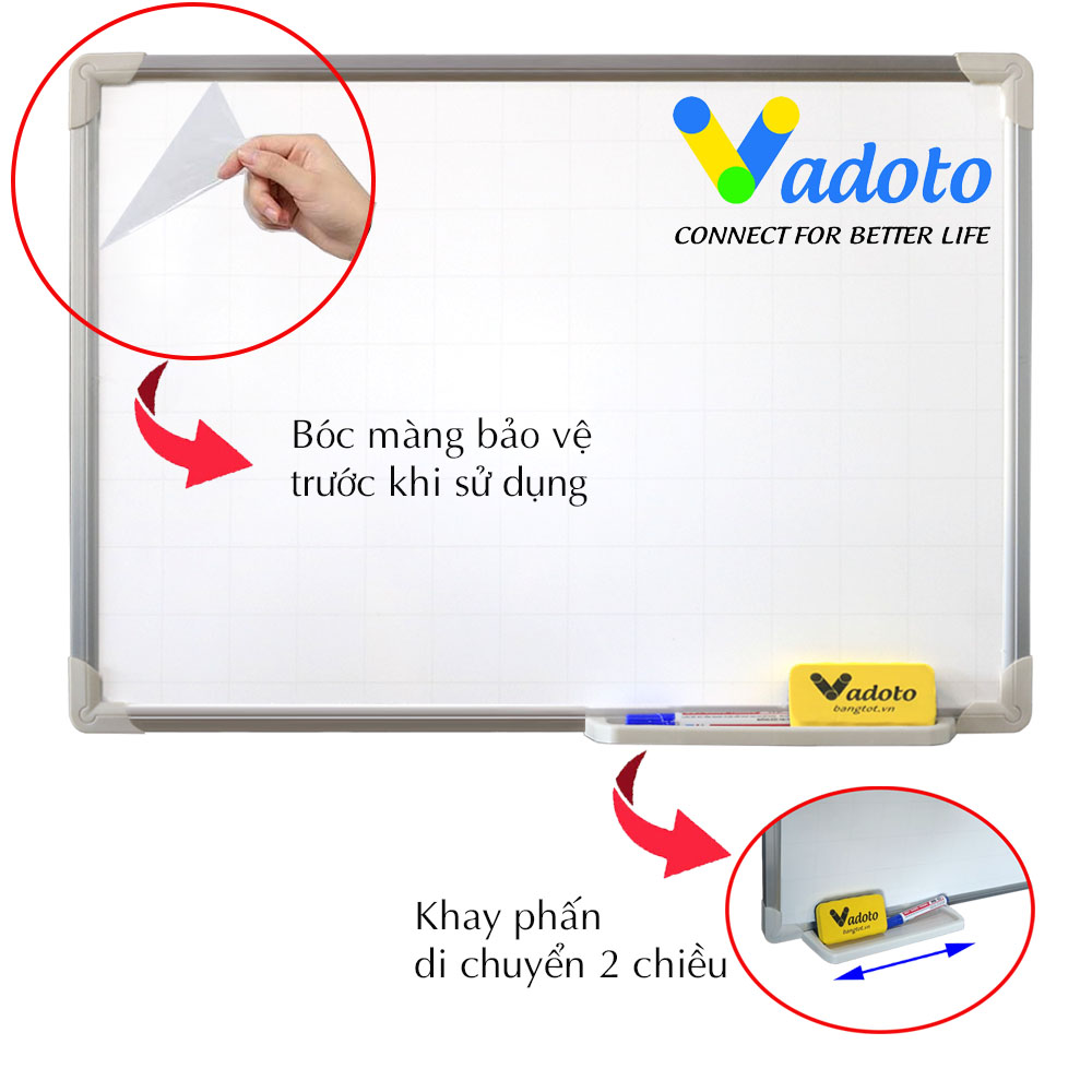 Bảng Từ Trắng Treo Tường Cao Cấp Cỡ Nhỏ Vadoto NanoTech (VDT110-N1)