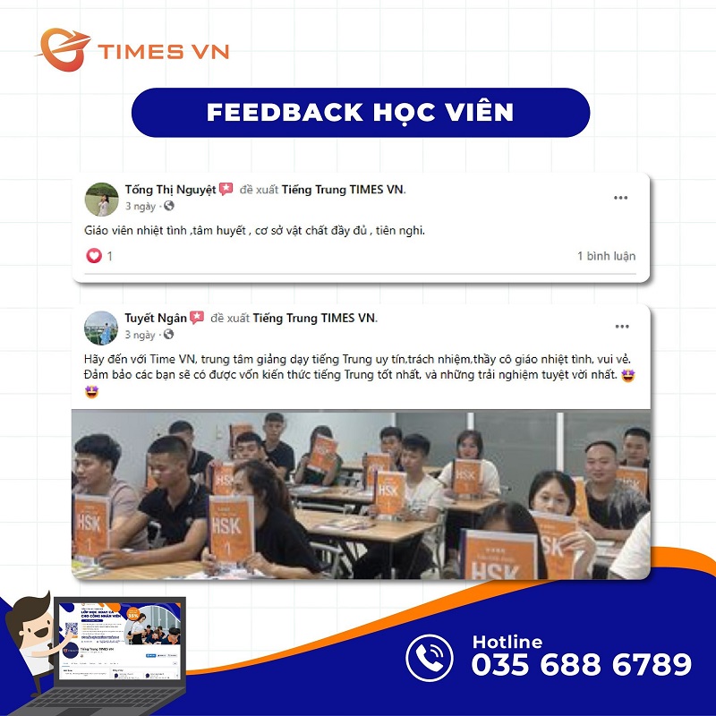 Feedback của học viên TIMES VN- Địa chỉ đào tạo tiếng Trung uy tín, chất lượng