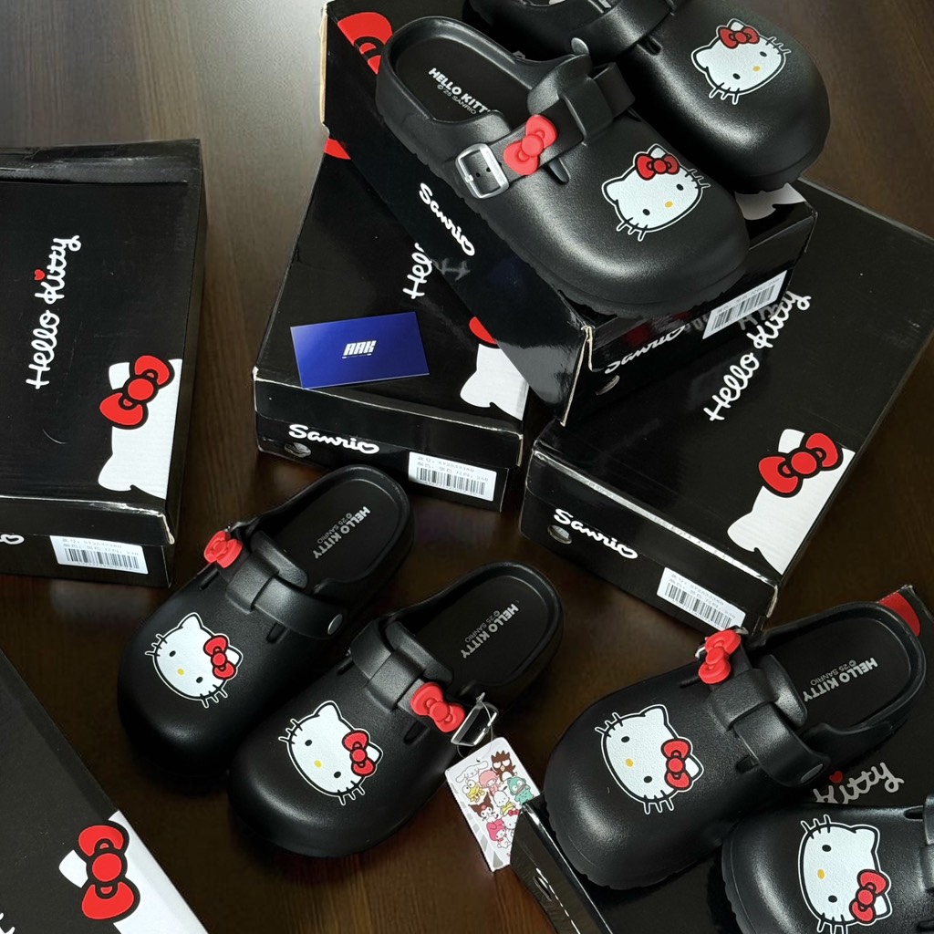 SANRIO X HELLO KITTY SLIDE ALL BLACK