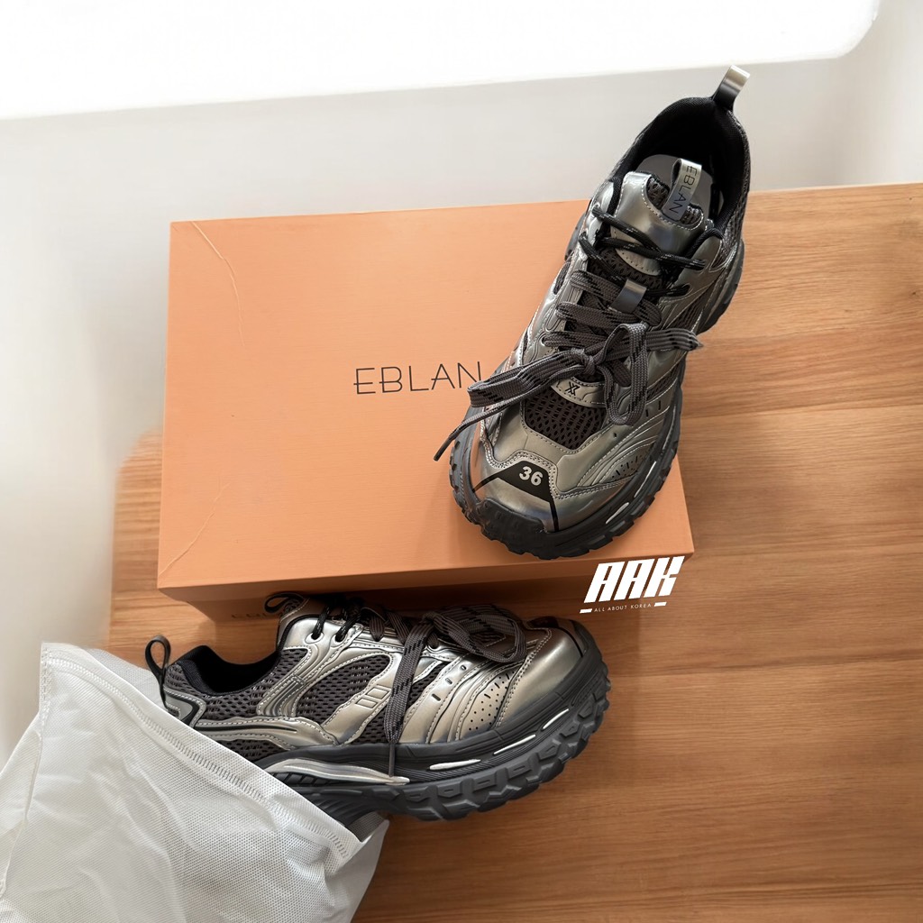EBLAN CHUNKY SHOES - BLACK/SILVER