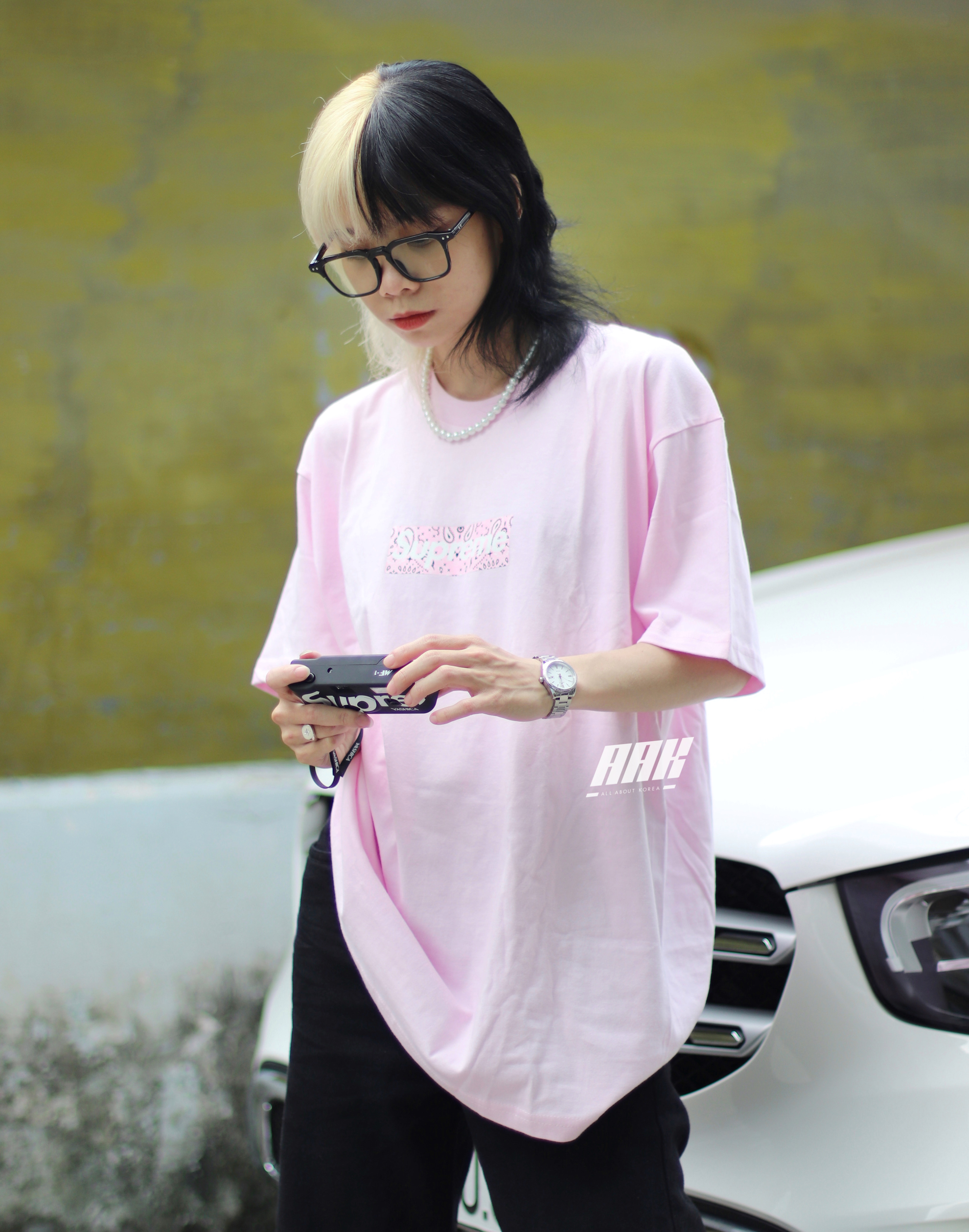 SUPREME FW19 BANDANA BOX LOGO T-SHIRT PINK