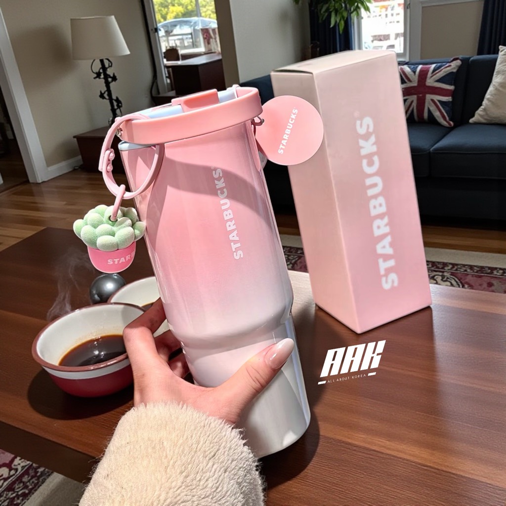 Starbucks Summer Succulent Pink Tumbler W/ Keychain