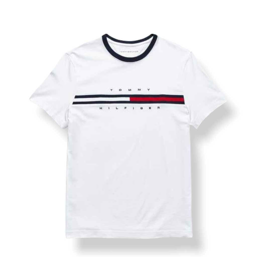 TOMMY HILFIGER ESSENTIAL FLAG LOGO T-SHIRT WHITE - 7849807 100