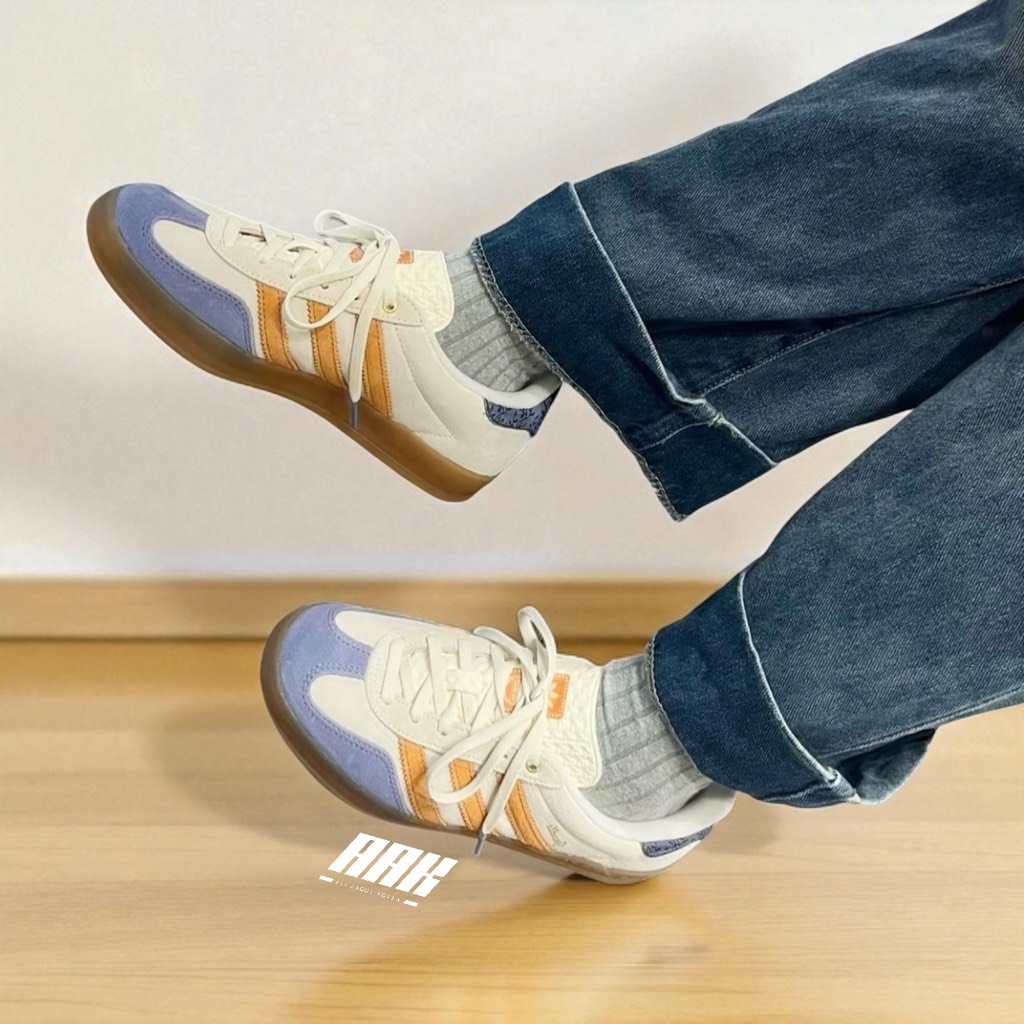 ADIDAS GAZELLE INDOOR ‘Cream White Blue Orange’  ( JQ0956)