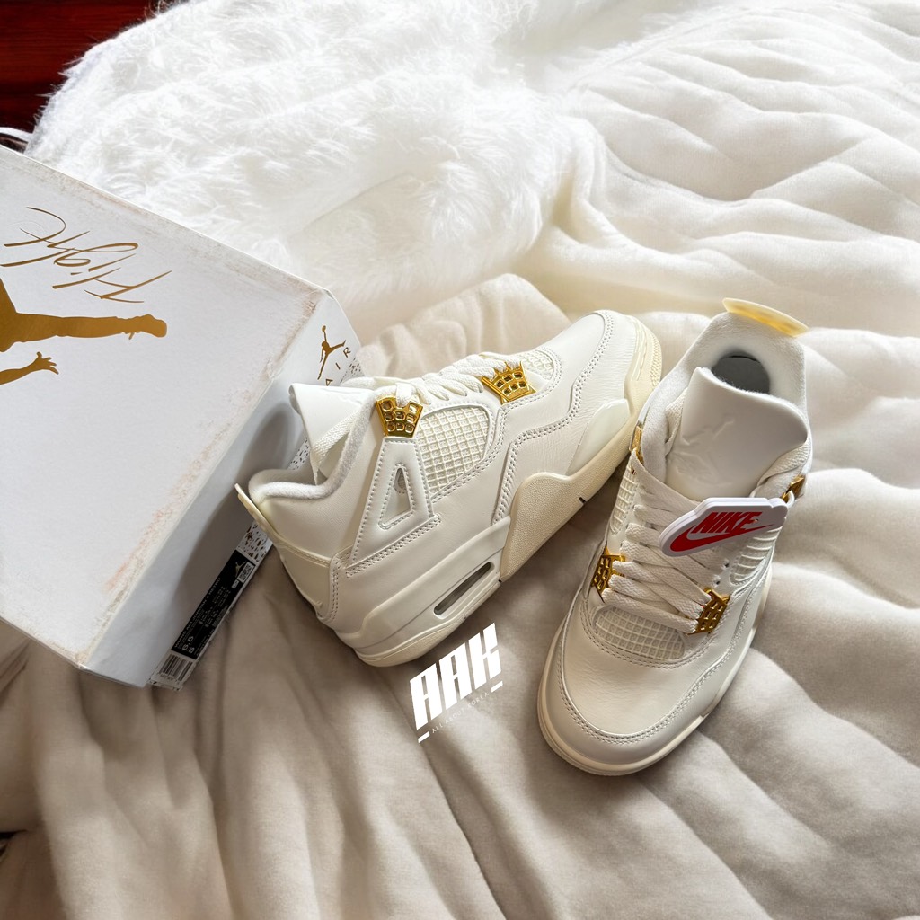 NIKE AIR JORDAN 4 ‘SAIL METALLIC GOLD’ - (AQ9129-170)