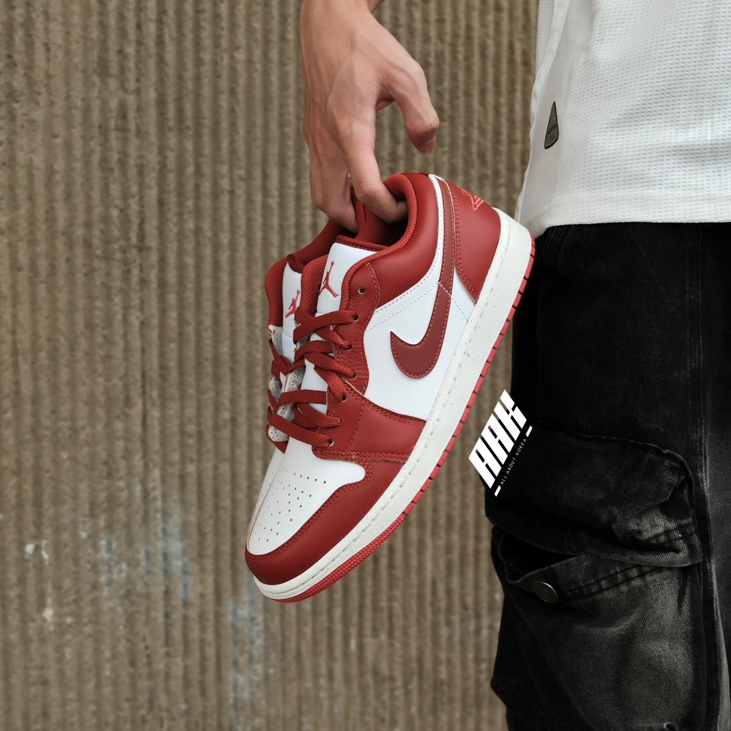 NIKE AIR JORDAN 1 LOW SE  "WHITE DUNE RED"  (FJ3459 160)