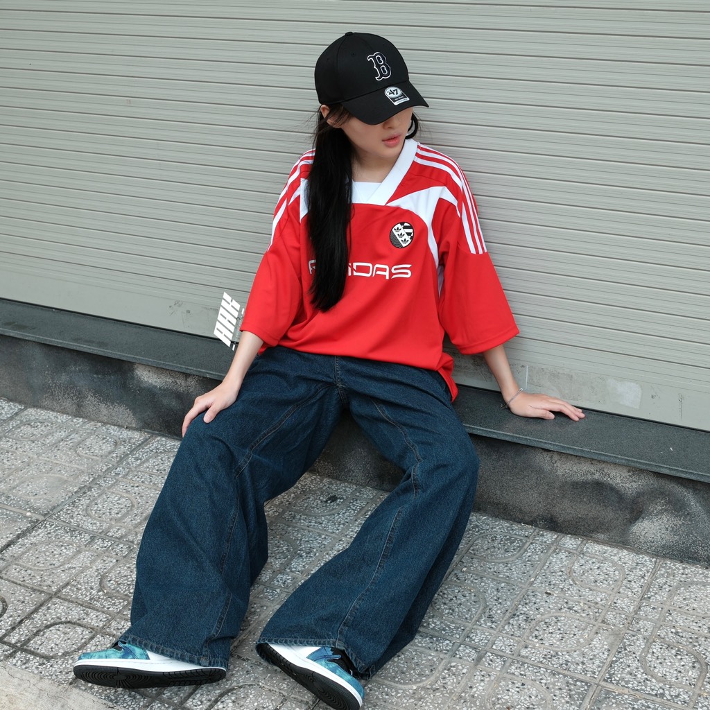 ADIDAS ADILENIUM OVERSIZED SHORT SLEEVE JERSEY 'Better Scarlet' - IW3637