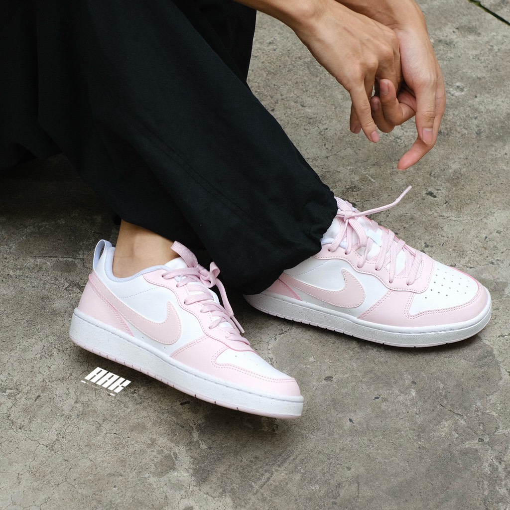 NIKE COURT BOROUGH GS LOW 2 WHITE/PINK FOAM (DV5456-105)