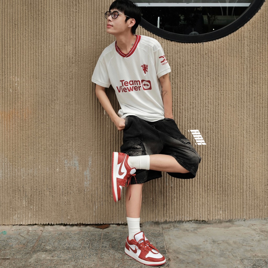 NIKE AIR JORDAN 1 LOW SE  "WHITE DUNE RED"  (FJ3459 160)