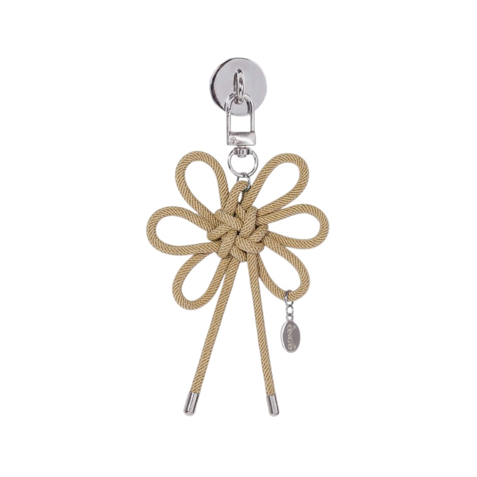 ONGO FLOWER KNOT KEYRING ( Beige )
