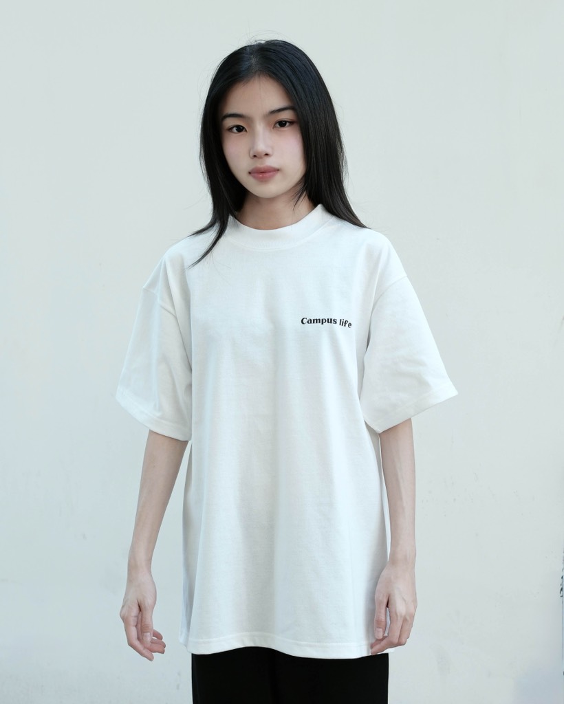 YONSEI 'Campus Life' LOGO STANDARD ALL WHITE T-SHIRT
