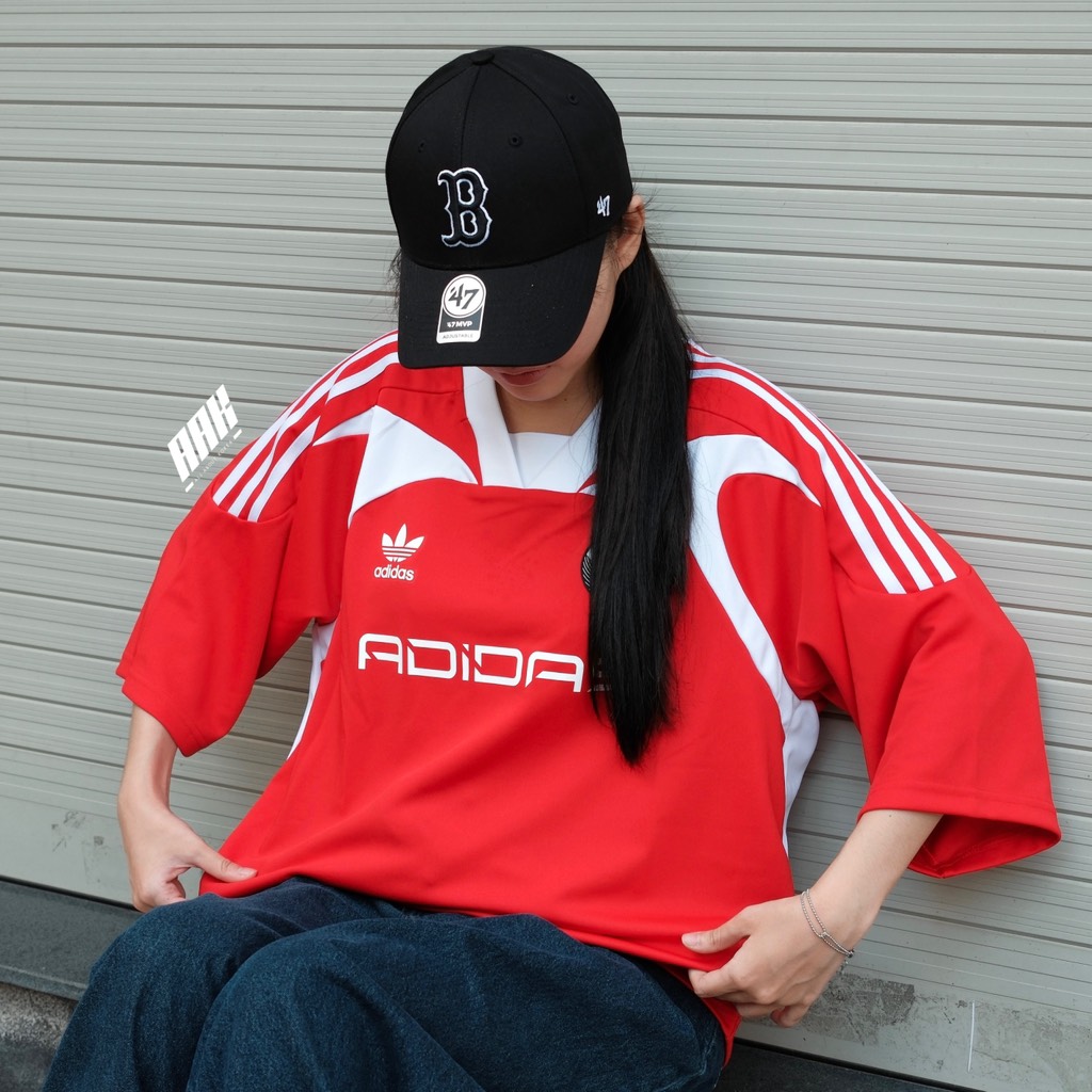 ADIDAS ADILENIUM OVERSIZED SHORT SLEEVE JERSEY 'Better Scarlet' - IW3637