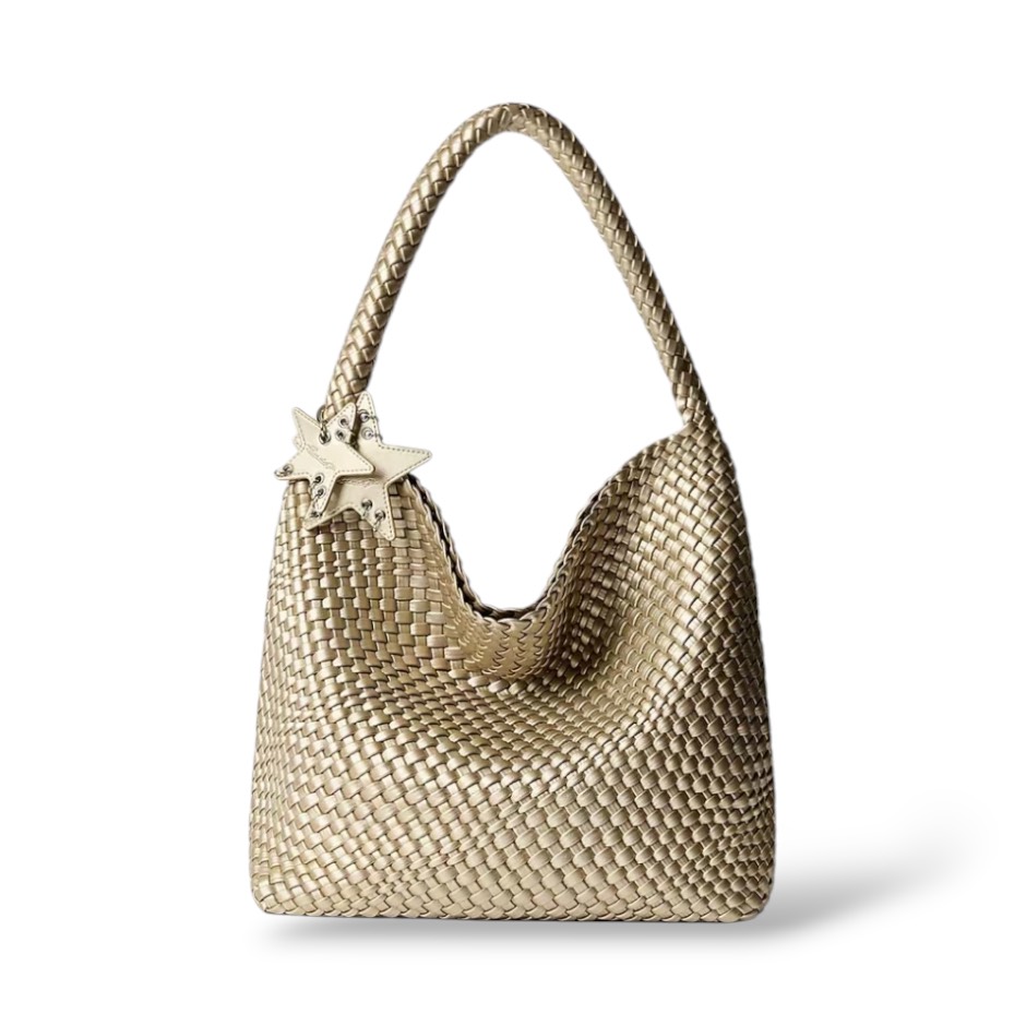 Ecoday Woven Tote Bag "Champagne Color"