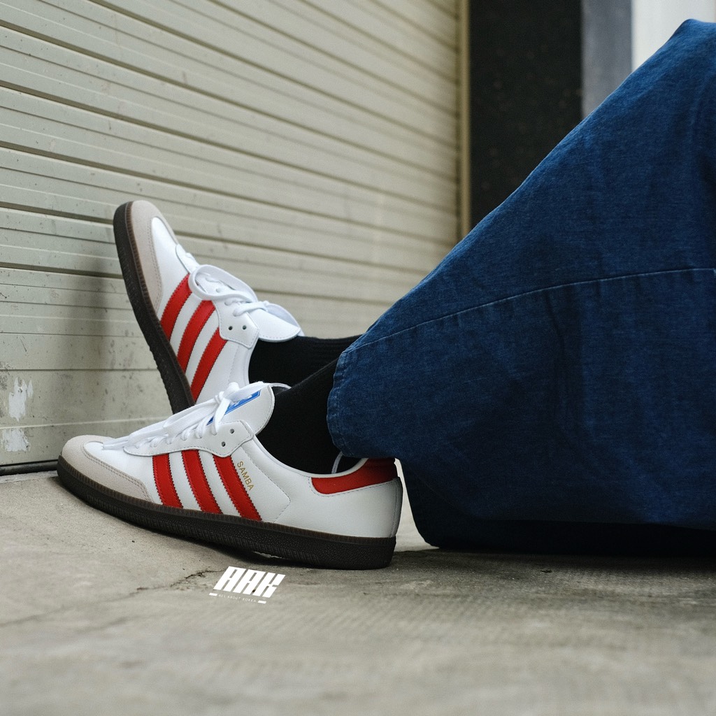 ADIDAS SAMBA OG ( IG1025) WHITE/ BETTER SCARLET