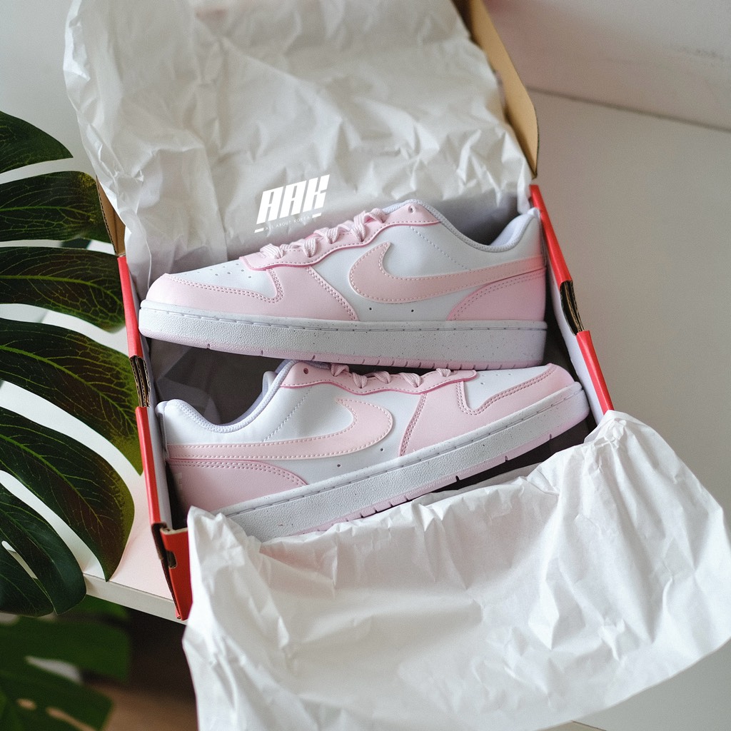 NIKE COURT BOROUGH GS LOW 2 WHITE/PINK FOAM (DV5456-105)