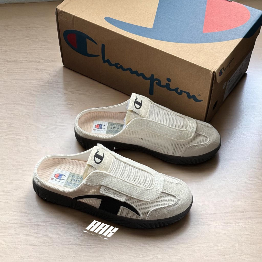 CHAMPION T-TRAINER MULE ' Cream/Black ' [ U5BFASW01U3]