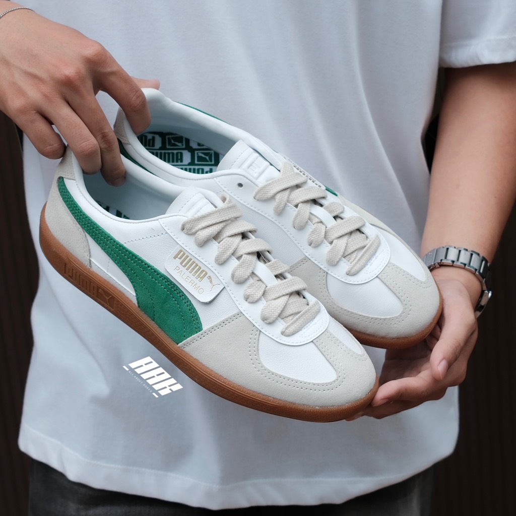 PUMA PALERMO LTH - WHITE-COOL/VAPOR GREEN (396464 07)