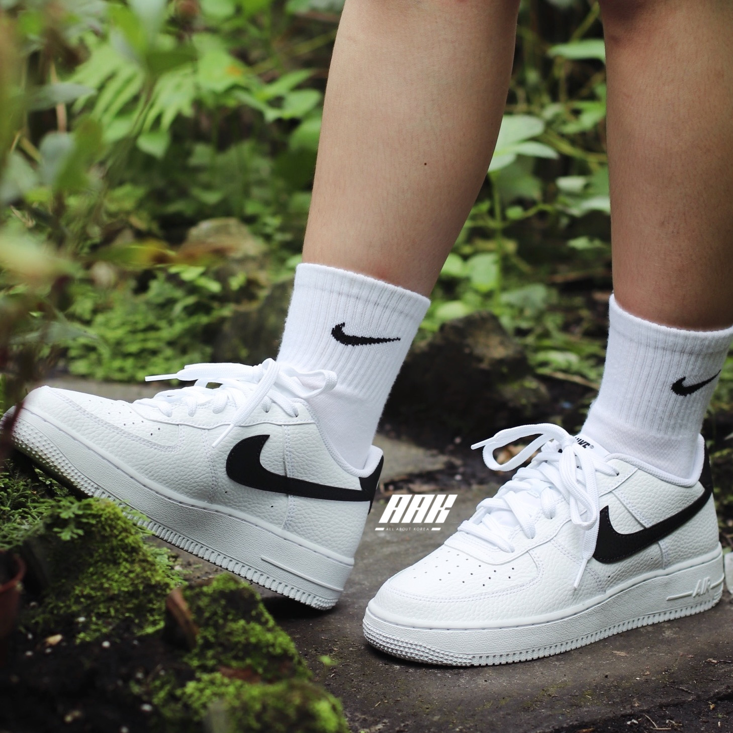 NIKE AIR FORCE 1 (GS) WHITE/BLACK - CT3839 100