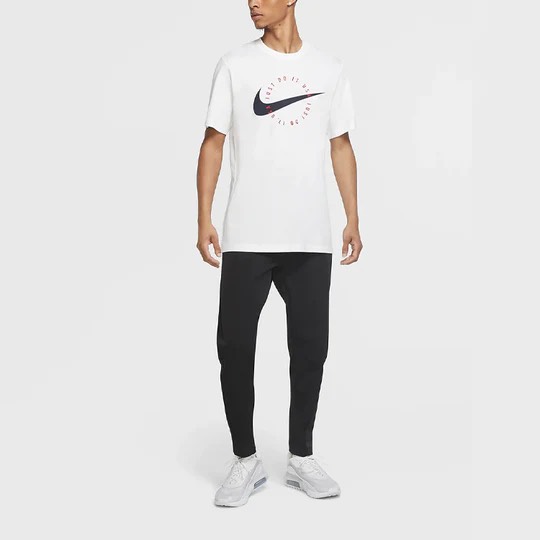 NIKE LOGO ALPHABET PRINTING BLACK SWOOSH (DA8866 100 )