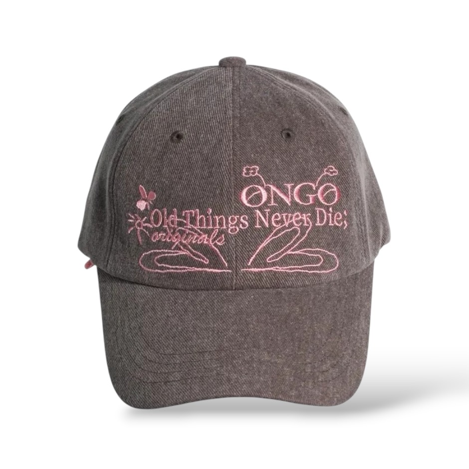 ONGO DENIM FLOWER KNOT CAP (Vintage Brown)