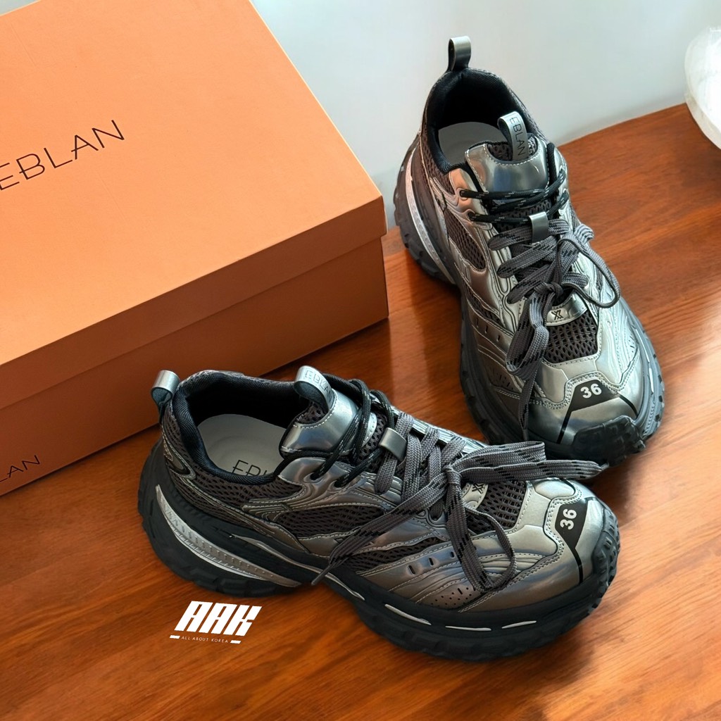 EBLAN CHUNKY SHOES - BLACK/SILVER