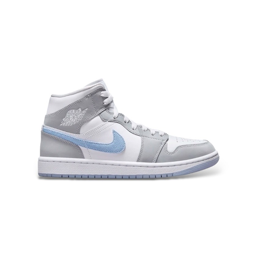 NIKE AIR JORDAN 1 MID WHITE 'ALUMINUM WOLF GREY' - BQ6472 105