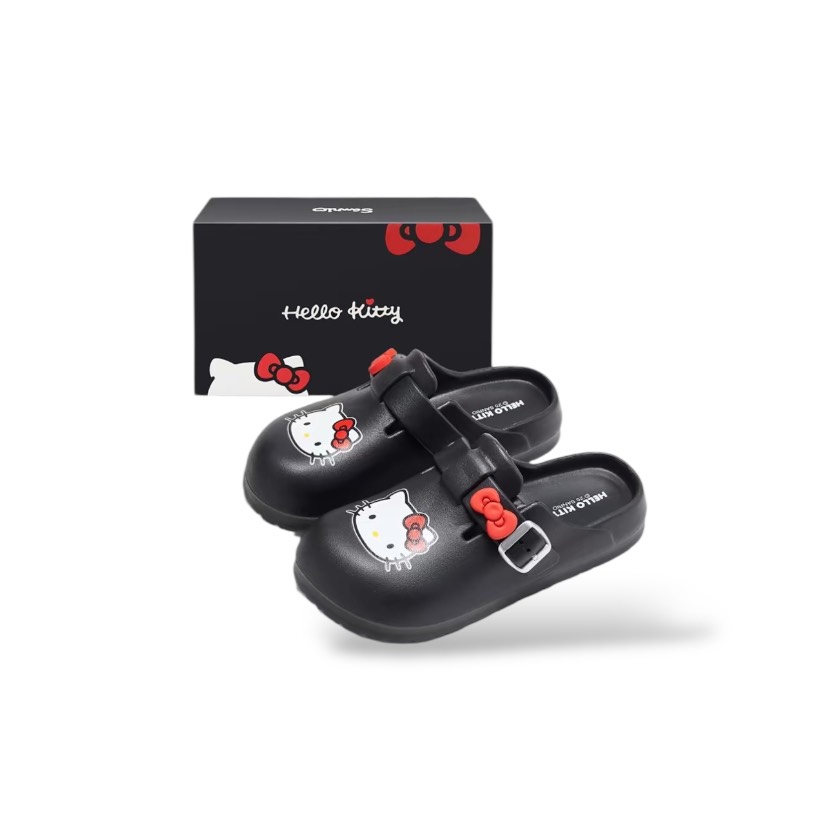 SANRIO X HELLO KITTY SLIDE ALL BLACK