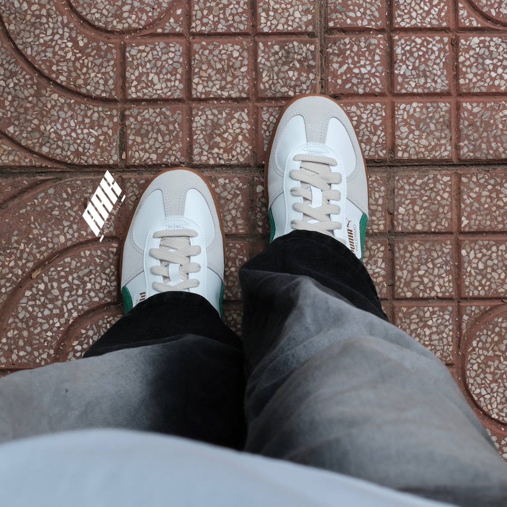 PUMA PALERMO LTH - WHITE-COOL/VAPOR GREEN (396464 07)