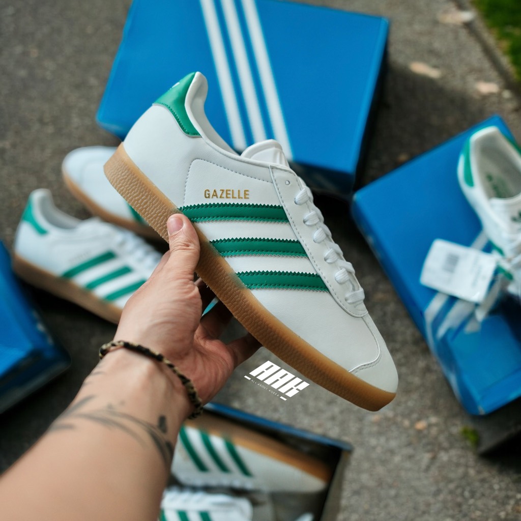 ADIDAS GAZELLE - WHITE BOLD GREEN ( IH2216)
