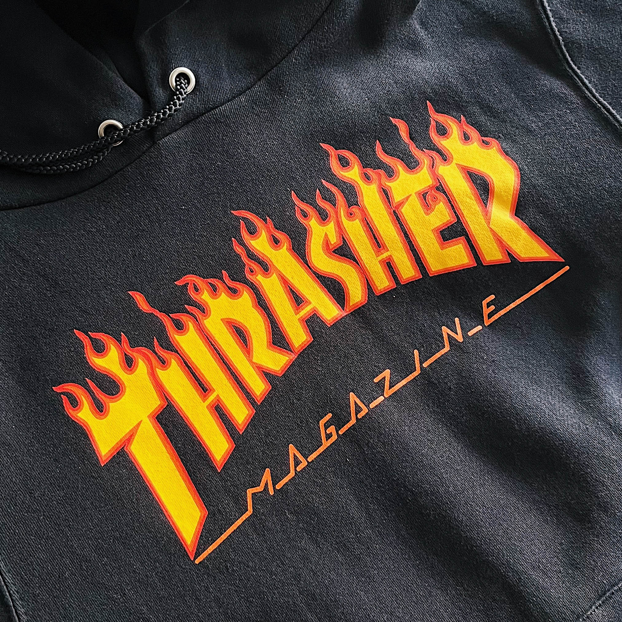 THRASHER FLAME HOODIE BLACK