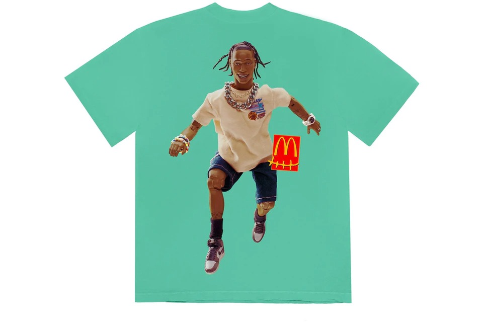 TRAVIS SCOTT X MCDONALDS ACTION FIGURE T-SHIRT MINT - CJMD SS114