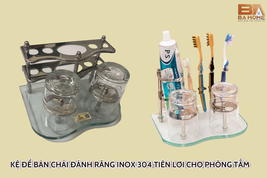 Kệ Để Bàn Chải Đánh Răng Inox 304 Tiện Lợi Cho Phòng Tắm